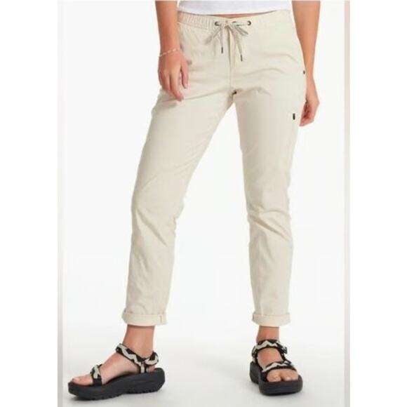 Vuori Pants - VUORI Womens Ripstop Pants Size XL Cream Cargo Pocket Drawstring VW401